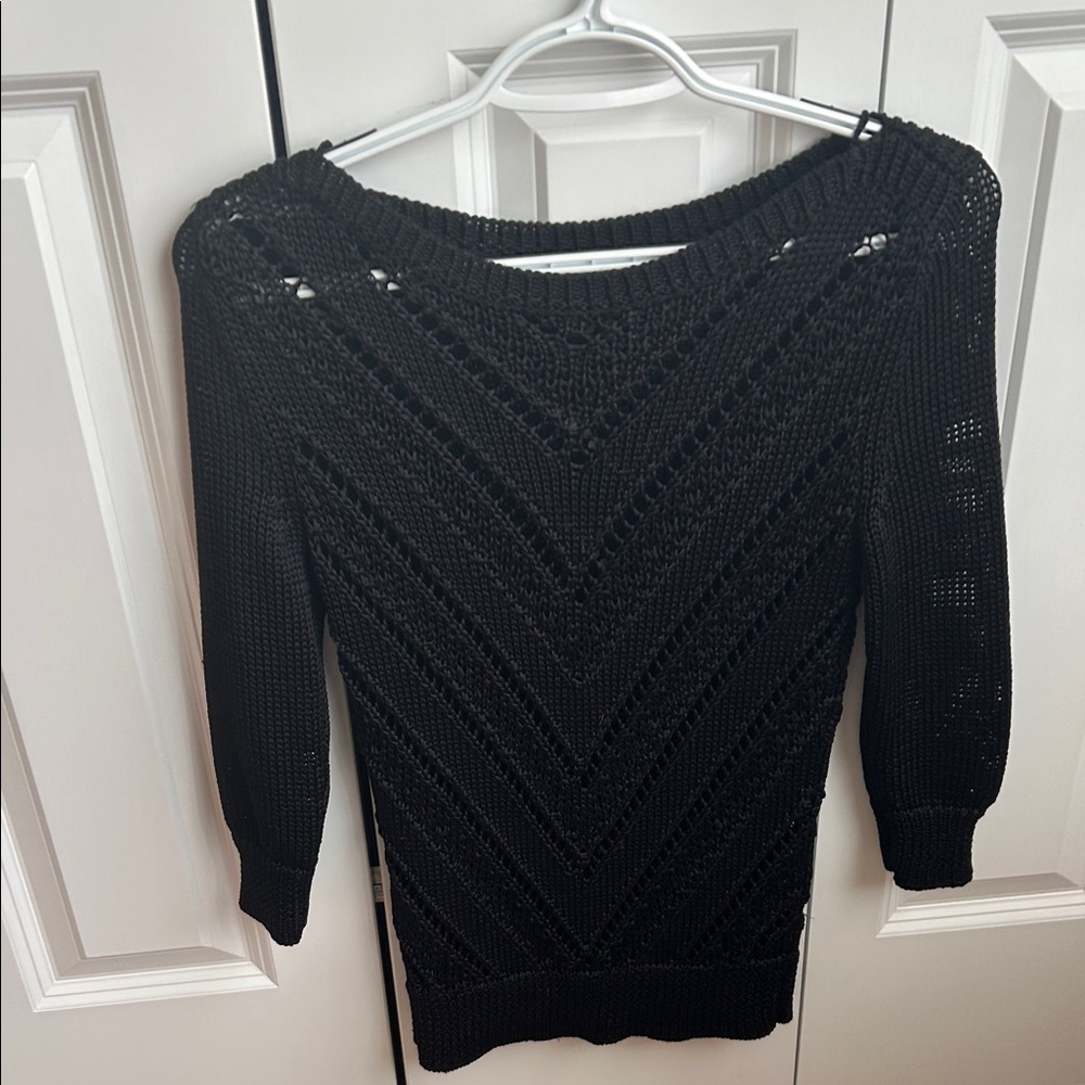 White House Black Market Off-the-Shoulder Black Sweater